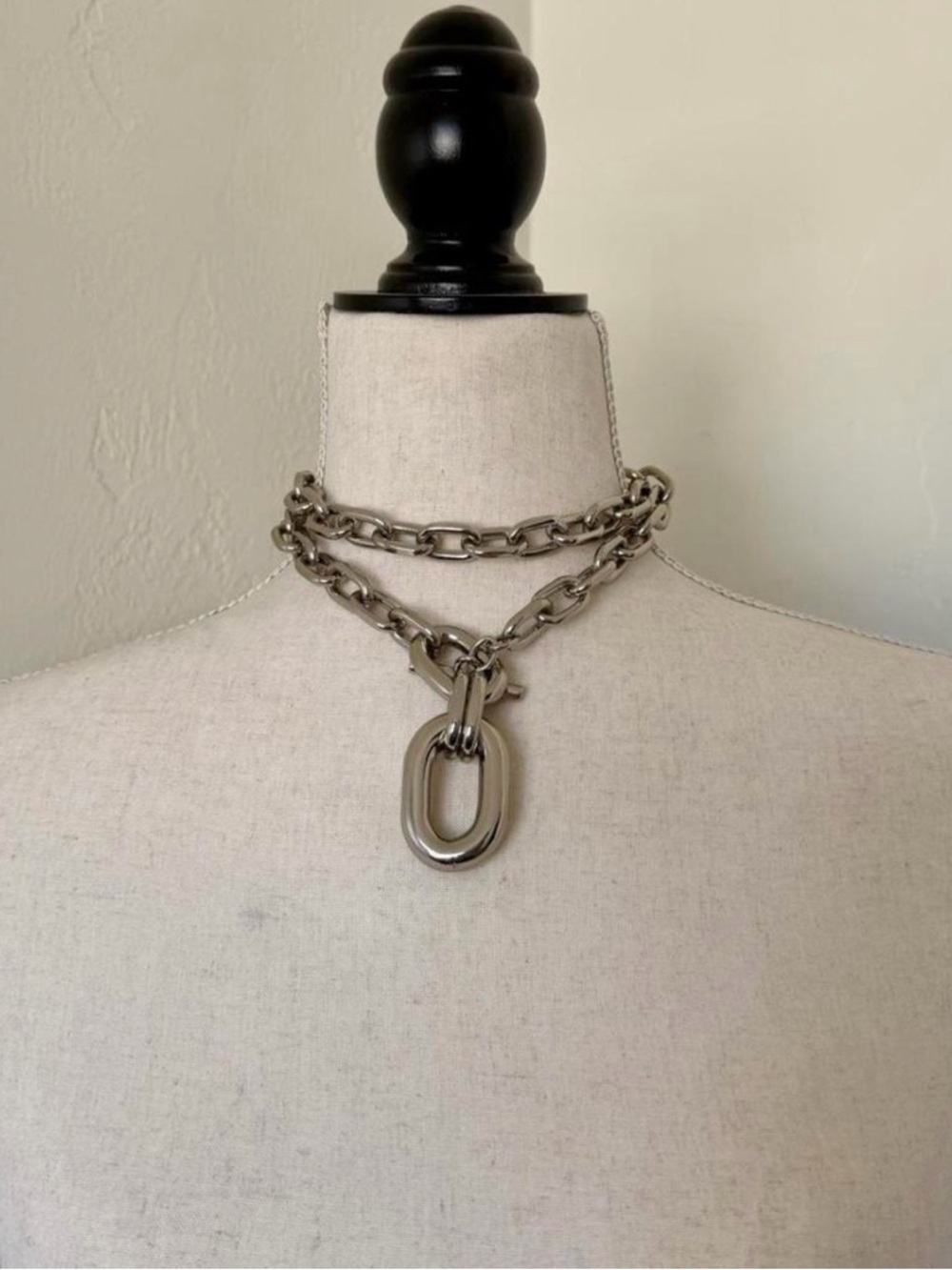 Paco Rabanne XL Silver Link Chain Necklace